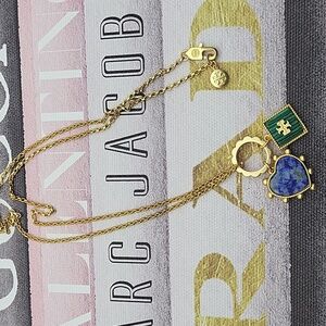 Tory Burch Semi-precious heart charms necklace